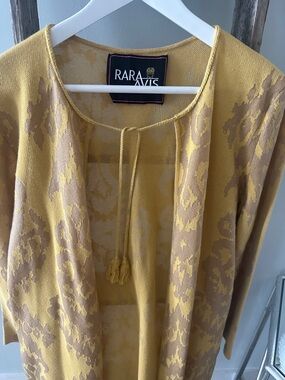 Rara Avis Women's Yellow Open-Front Patterned Coat